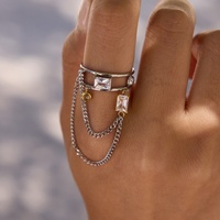 Ensemble de bagues de mariage en acier inoxydable anti-ternissement pour couple, avec bande pavée de zircon cubique étincelant, bague en or 10 carats pour femme et homme, bijoux