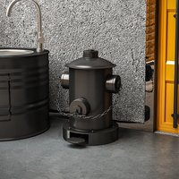 Station de lavage des mains de style industriel avec base en métal rétro en forme de fût à huile pour une utilisation en extérieur et dans les salles de bain des restaurants et des bars à grillades