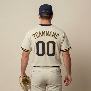 Camiseta de béisbol personalizada con cuello en V para hombre, manga corta, nombre del equipo, número 00, con impresión por sublimación, tela transpirable 100% poliéster - Product Image 3
