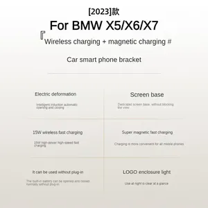Soporte para Teléfono con Cargador Inalámbrico para Pantalla de Auto <span class=keywords><strong>BMW</strong></span> X5 <span class=keywords><strong>X6</strong></span> X7 <span class=keywords><strong>2023</strong></span>, Navegación <span class=keywords><strong>Interior</strong></span>, Tamaño de 14.9 Pulgadas - Product Image 4