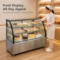 Vitrine réfrigérée pour gâteaux avec refroidissement par air, usage commercial, commande numérique