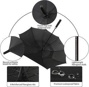 Parapluie de golf promotionnel, parapluie publicitaire à double couche, grand parapluie à long manche, cadeau d'entreprise avec logo personnalisé - Product Image 3