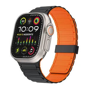 Watch Silicone Strap Tooling Magnetic Silicone Strap Sports Band For Apple Iwatch Series1-9 Generations Watch Bands