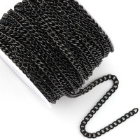 Accessoires stylés Chaîne gourmette 3mm en acier inoxydable noir avec diamant 1:1 NK Chaîne Figaro 3:1 pour fabrication de bijoux unisexe