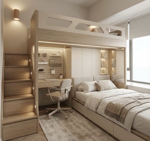 La cameretta è progettata con letti a castello personalizzati in mente, con <span class=keywords><strong>spazio</strong></span> per armadi per sfruttare al meglio il posto. - Product Image 6