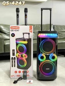 Enceintes portables rechargeables KIMISO Twin 6,5 pouces avec batterie, enceinte Bluetooth RGB, enceinte sans fil USB, DJ, karaoké, microphone - Product Image 6