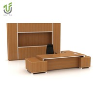 Bureau de direction ergonomique iULTRA Premium extra large avec étagère et panneau frontal pour les tâches administratives et professionnelles