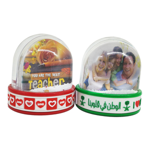Plastic Base With PVC <strong>Customized</strong> Strip Glitter Photo Ball Picture Led Music <strong>Snowglobes</strong> With Snowflake - Product Image 5