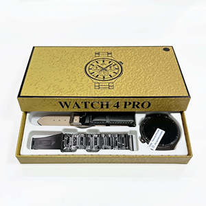 Wholesale Watch 4 Pro 1.52 Inch Round Smart Watch 2 Straps BT Music Call Fitness Tracker Heart Rate Smartwatch with Golden <b>Box</b> - Product Image 3
