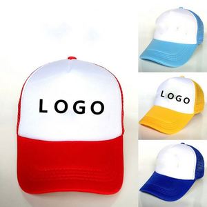 Custom Logo Kids Trucker <b>Boys</b> Girls Colorful Hats Adjustable Blank Mesh Plain <b>Baseball</b> <b>Caps</b> Promotion Gift - Product Image 1