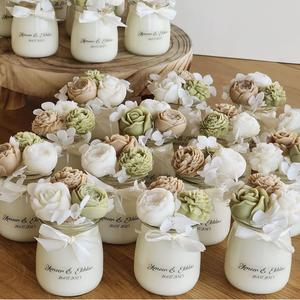 Bougies Parfumées Romantiques de Gros, Mini Bougies Élégantes avec Fleurs <span class=keywords><strong>pour</strong></span> Décoration, Luxe Scented <span class=keywords><strong>pour</strong></span> Cadeaux et Décoration Intérieure - Product Image 2