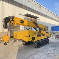 Nouvelle grue araignée compacte sur chenilles à jambes télescopiques hydrauliques, vente directe usine chinoise, avec moteur, capacité 8T pour espaces étroits