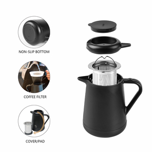 Carafe <span class=keywords><strong>à</strong></span> <span class=keywords><strong>café</strong></span> <span class=keywords><strong>isotherme</strong></span> en acier inoxydable personnalisée ANSHENG, 20 oz, double paroi, thermos <span class=keywords><strong>à</strong></span> vide avec filtre - Product Image 2