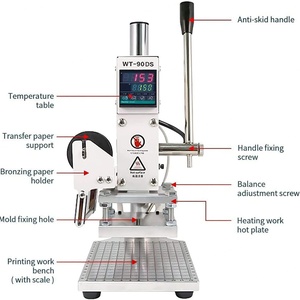 T-Slot Digital Embossing Machine Hot Foil Stamping Machine Pvc <b>Leather</b> Pu and Paper Manual Folding Stamping Machine - Product Image 4