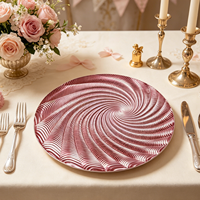 Assiette de présentation contemporaine en plastique PP de luxe, durable et pigmentée, motif personnalisable, pour dîner d'affaires, mariage, fête, décoration de table