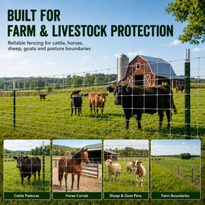 Corrosion Resistant Galvanized Wire <b>Fence</b> 6x6 Mesh Farm <b>Fence</b> 165ft Roll for Animal Protection - Product Image 6