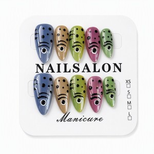 Uñas Postizas con Diseño de Peces Koi, Degradado Multicolor, Estilo Stiletto, Cobertura Completa, Juego de 10 Piezas - Product Image 6