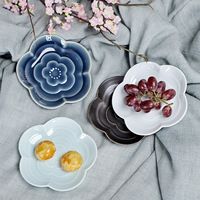 Sous-plat en céramique de style américain, design détachable, fabrication de précision, pour dim sum, porte-gobelet, petit plat à thé aux fruits, plateau à fruits secs et collations
