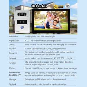Vidéophone sans fil Wifi 2.0MP Tuya Interphone IP Étanche Caméra de sonnette de villa Métal Extérieur Système de vidéophone TCP - Product Image 3