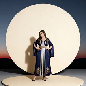 Abaya Elegante de Lujo con Pedrería Termoadhesiva de Poliéster para Mujeres Musulmanas, Vestido Premium Personalizado para Fiestas y Eventos - Product Image 3