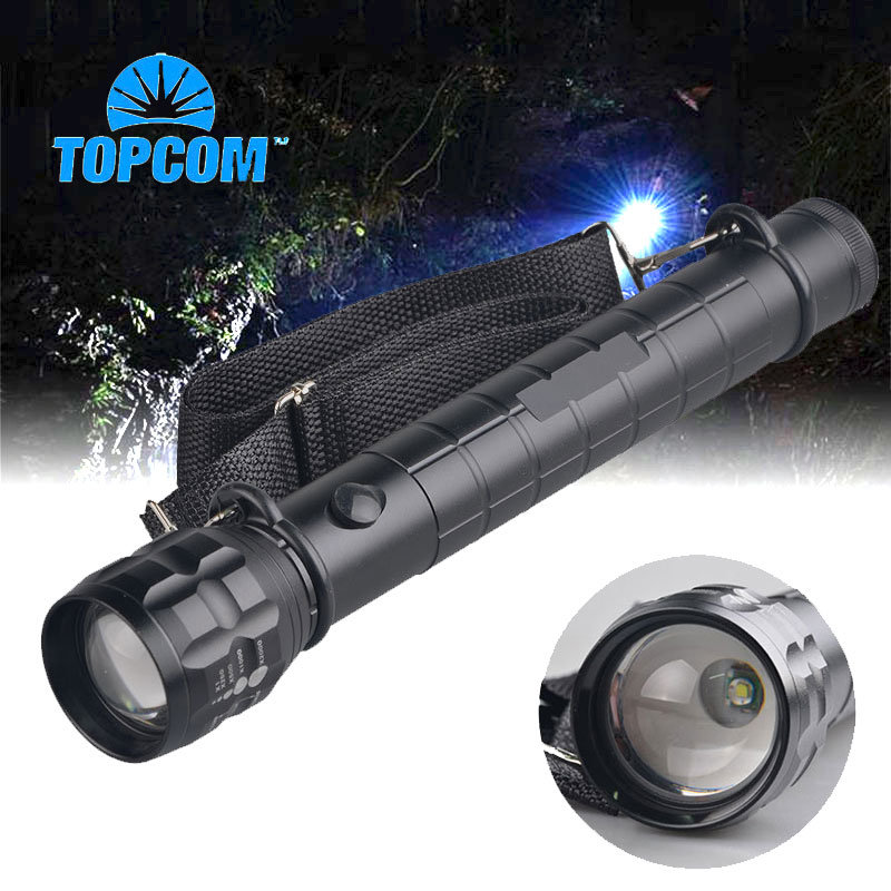 Ağır büyük meşale ışık XP-E Q5 LED fotoğraf lamba D boyutu pil Metal reflektör Zoom fener el feneri Torch