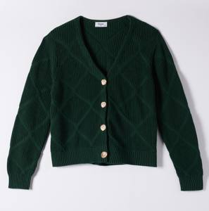 Cardigan da <span class=keywords><strong>Donna</strong></span> Autunno Inverno Verde Facile da Indossare con Scollo a V Standard Dettagli con Bottoni Dorati Premium Stile Vintage Maglione 100% Cotone - Product Image 2