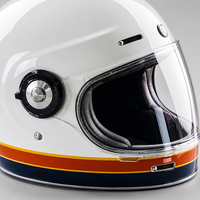 Casque de moto intégral rétro personnalisé OEM, coque en fibre de verre, homologué ECE R22.06 DOT, 1380g, visière anti-buée, prêt à l'emploi