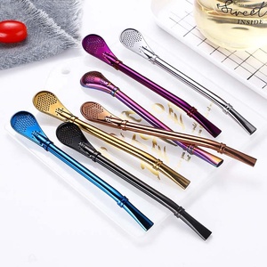 Cucchiaio con Cannuccia Riutilizzabile in Acciaio Inox 304 Oro Rosa per Tè Mate <span class=keywords><strong>Argentino</strong></span> e Whisky, con Filtro Ecologico, Accessorio per <span class=keywords><strong>Bar</strong></span> FX-K48 - Product Image 3