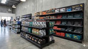 מדף סופרמרקט מודרני בצבע שחור מט, מדף גונדולה דו-צדדי, מדף תצוגה עמיד במיוחד לחנויות מכולת - Product Image 6