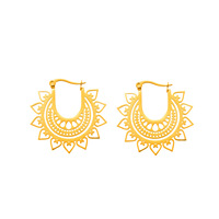 Pendientes de acero inoxidable para mujer elegantes de moda americana europea, corazón de ganchillo de corte Retro Simple geométrico