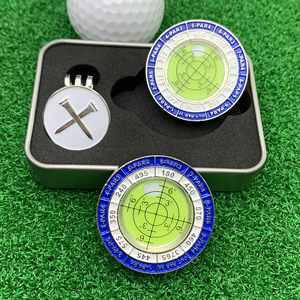Portable Metal <b>Golf</b> Ball Marker With Slope Gauge Dual Side Design For Outdoor Use Zinc Alloy Cap Clip - Product Image 3