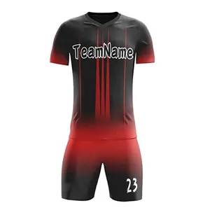Custom Cheap Men's Soccer Uniform Set High Quality Quick Dry Soccer Jersey Wear Sublimated Fabric Design