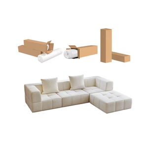 Sofá de Compresión al Vacío, Color Crema, Estilo Malvavisco, Combinación Libre, Tela, Sofá para Sala de Estar - Product Image 5