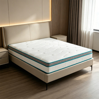 Matelas hybride en mousse à mémoire de forme ferme moyenne, roulé en boîte, mousse confort multicouche pour chambre d'hôtel, camping-car, dortoir, appartement