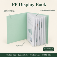 Porte-documents A4 personnalisé en PP, couverture 0,8 mm, 20, 40, 60, 80 pochettes, pochettes transparentes à chargement par le haut, dorure à chaud, pour bureau, OEM