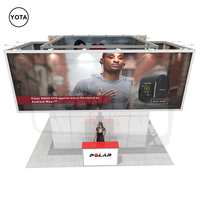 Stand d'exposition modulaire en aluminium réutilisable et léger Yota 6x6 pour salon professionnel