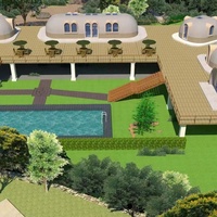 Dôme en verre EPS à double étage pour hôtel, maison extérieure, jacuzzi, design japonais, résistant au vent et aux tremblements de terre, salle à manger, salle de bain