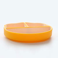 Bols pour bébé en silicone en forme d'ours avec 3 compartiments séparés, écologiques et sans BPA, faciles à ranger pour une utilisation scolaire