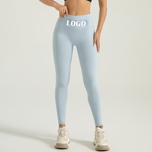Leggings de Yoga para Mujer con Logotipo Personalizado, Diseño Sólido, Cintura Elástica, Suaves, Elásticos, Control de Compresión, Transparencias Cero - Product Image 6