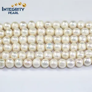 hot real natural freshwater 11-12mm A+ large size wholesale price white potato pearl strand