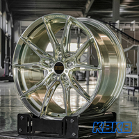 Rines KBKB R2 Forjados Cóncavos Multirradio de Primera Calidad, Acabado Dorado Brillante Pulido a Espejo, Aleación de Aluminio para Audi y Tesla