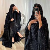 Nouvelle Abaya Sharut en Gros de Dubaï, Robe Kimono de Soirée Personnalisée de Luxe, Robe Brillante Élégante pour l'Aïd, Ensemble Abaya en Organza pour Femmes Musulmanes