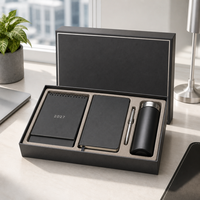 Coffret Cadeau d'Entreprise Personnalisé 2027 avec Calendrier de Bureau, Carnet, Stylo, Gobelet Isotherme et Emballage OEM avec Logo