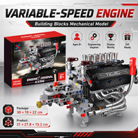 Kit de Bloques de Construcción Técnicos de Motor V12 de Alto Rendimiento, 809 Piezas, Ladrillos de Simulación Motorizada, Juguete Educativo STEM DIY, Regalo