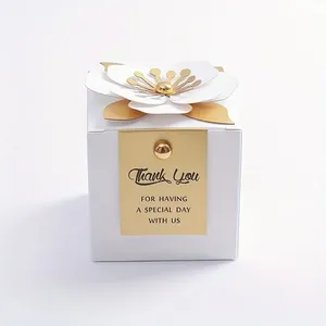 Scatola per Caramelle Personalizzabile in Carta Laminata Lucida Goffrata, Scatolina per Cioccolatini a Forma di Fiore, Bomboniere in Gelatina per Matrimoni e Feste, Contenitore per Alimenti - Product Image 5
