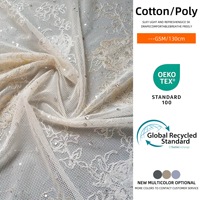 Tissu en dentelle florale respirant et hydrosoluble 100% coton pour vêtements ou robe hawaïenne, tissu en dentelle brodée
