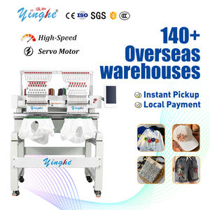 Máquina <span class=keywords><strong>de</strong></span> Bordar Inteligente Yinghe <span class=keywords><strong>de</strong></span> 2 Cabezales, 9/12/15 Agujas, Pantalla LCD en Tiempo Real, Compatible con Corte Láser y Protección Infrarroja - Product Image 1