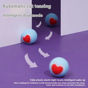 Otomatik elektrikli kedi topu parlaklık aşk kalp atışı eğitim oyunu akıllı zıplayan köpek topu haddeleme yuvarlak Pet oyuncak interaktif kedi oyuncak - Product Image 4
