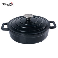 Casserole émaillée à 3 couches, casserole peu profonde en fonte émaillée pour fruits de mer, casserole ronde durable, ustensile de cuisson, commande en gros, vente au détail