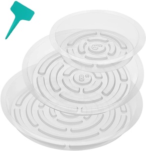 Piattini per piante trasparenti bianchi all'ingrosso vassoi per <span class=keywords><strong>vasi</strong></span> da fiori vassoi per gocciolamento piattino per piante in plastica - Product Image 1